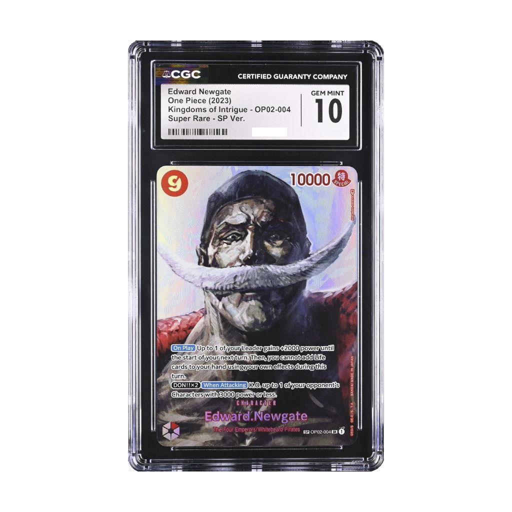 CGC 10-  One Piece Edward Newgate OP02-004 Sp Ver. Kingdoms Of Intrigue