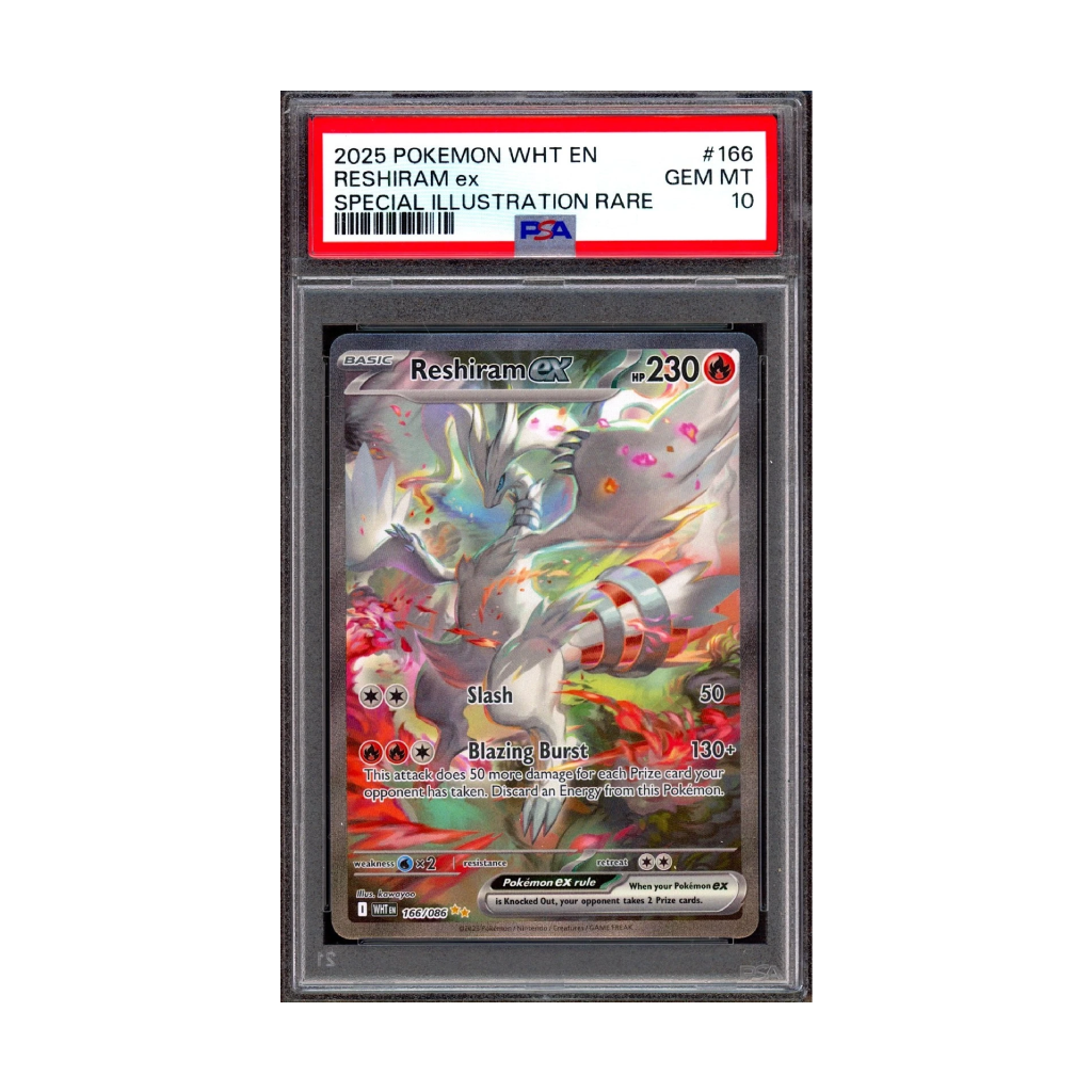 PSA 10 Reshiram ex 166/086 White Flare Black Bolt SIR