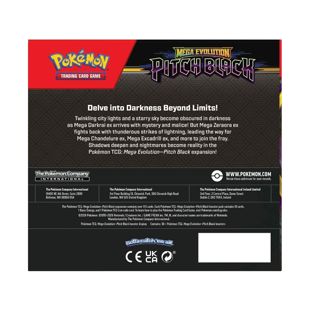 [PRE-ORDER] Pokemon TCG: Mega Evolution-Pitch Black Booster Display Box (36 Packs)