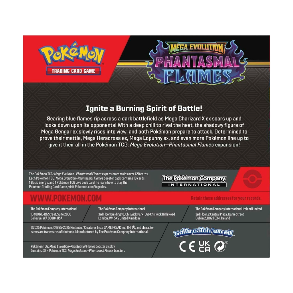 Pokemon TCG: Mega Evolution-Phantasmal Flames Booster Display Box (36 Packs)